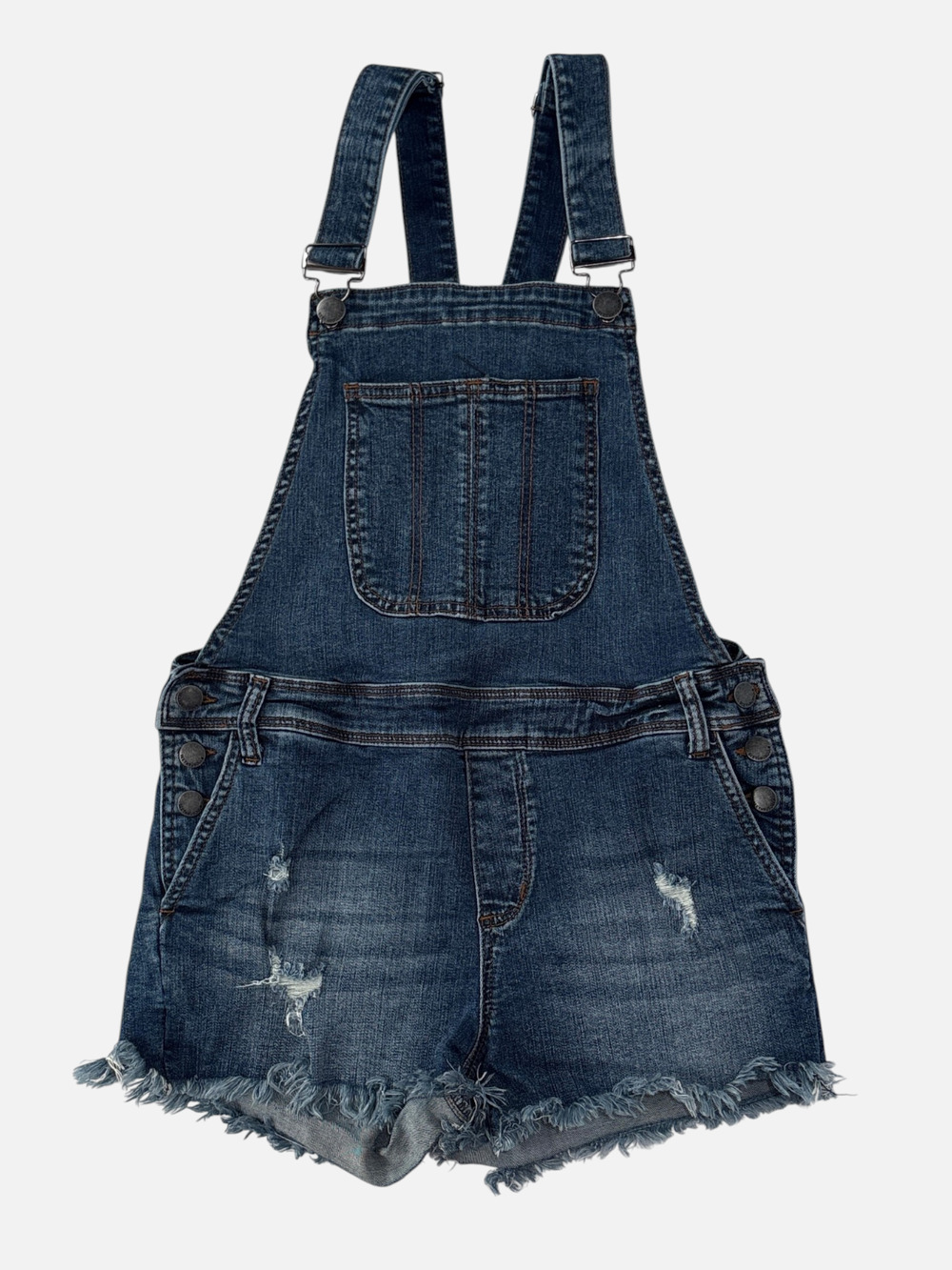 Denim Shortalls Blue Jean Bib Overalls Shorts Size 27 Retro Y2K 90s Boho Twee